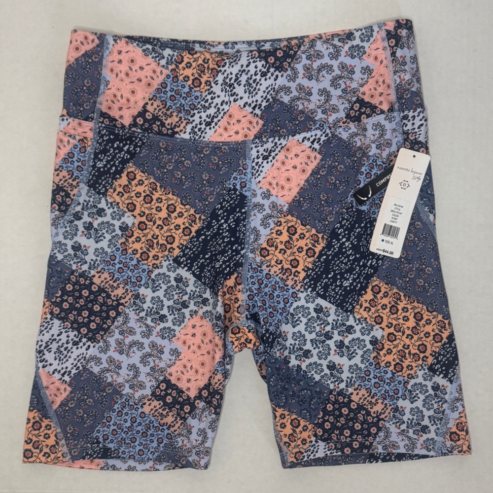NWT Nanette Lepore Play Floral Patchwork Compression Shorts